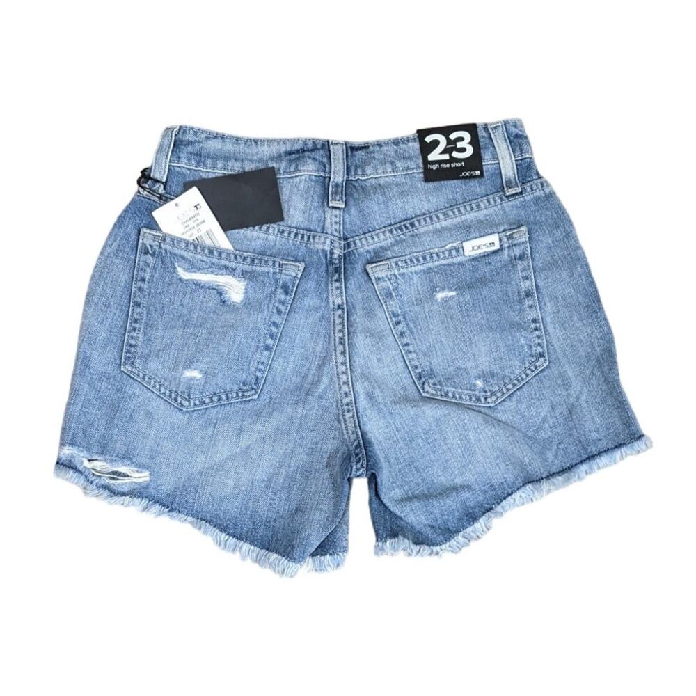 NWT Joe's Jeans High Rise Button Fly Distressed Denim Shorts Size 23 - Picture 4 of 9